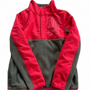 Under ARMOUR kids pink and grey fleece jacket. Size 16.5” pit to pit